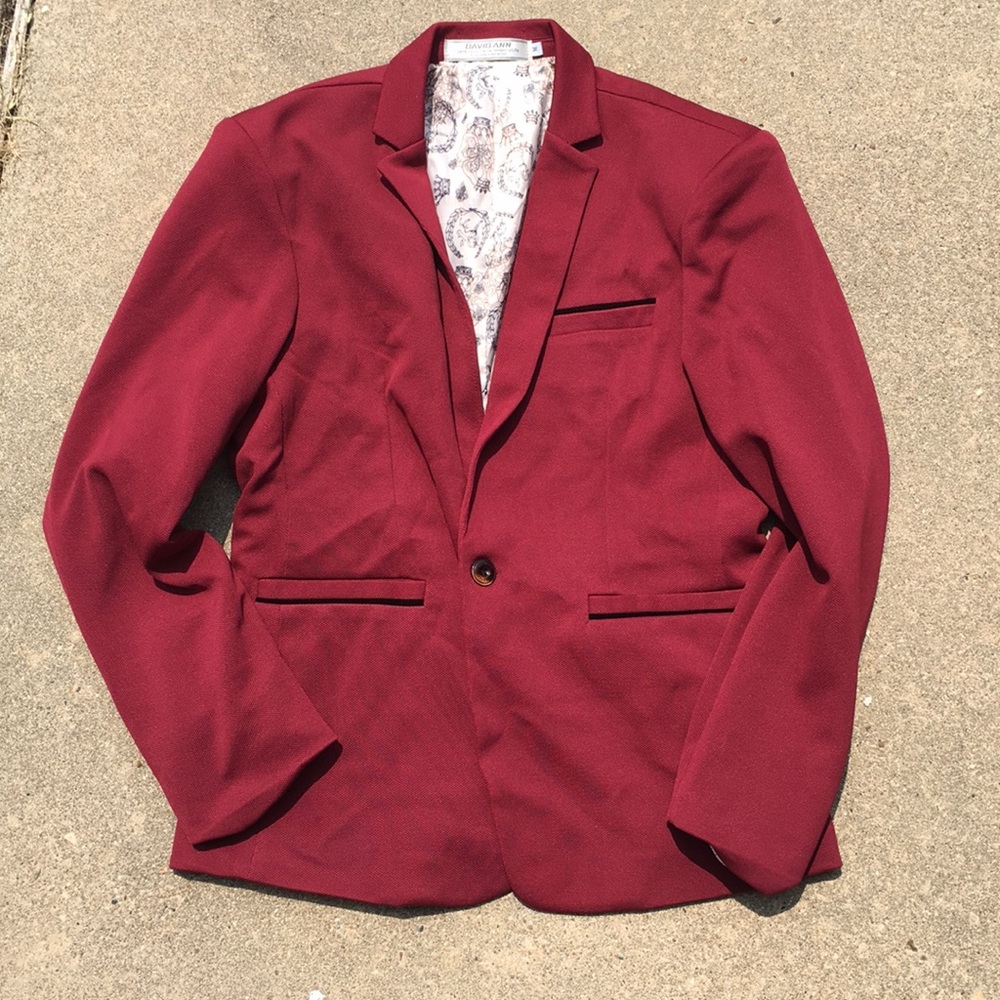 Men’s Size M Maroon Blazer Jacket Sport Coat